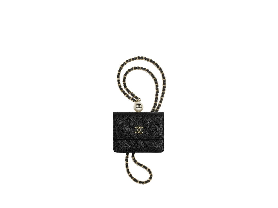 Chanel Chanel Flap Coin Purse With Chain Black