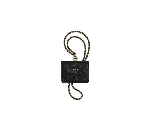 Chanel Chanel Flap Coin Purse With Chain Black - view 1