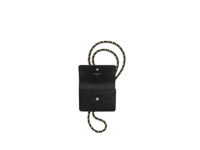 Chanel Chanel Flap Coin Purse With Chain Black - view 2