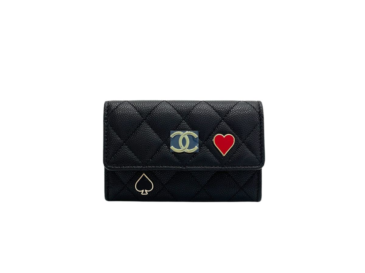 Chanel Chanel Heart Classic Card Holder Black