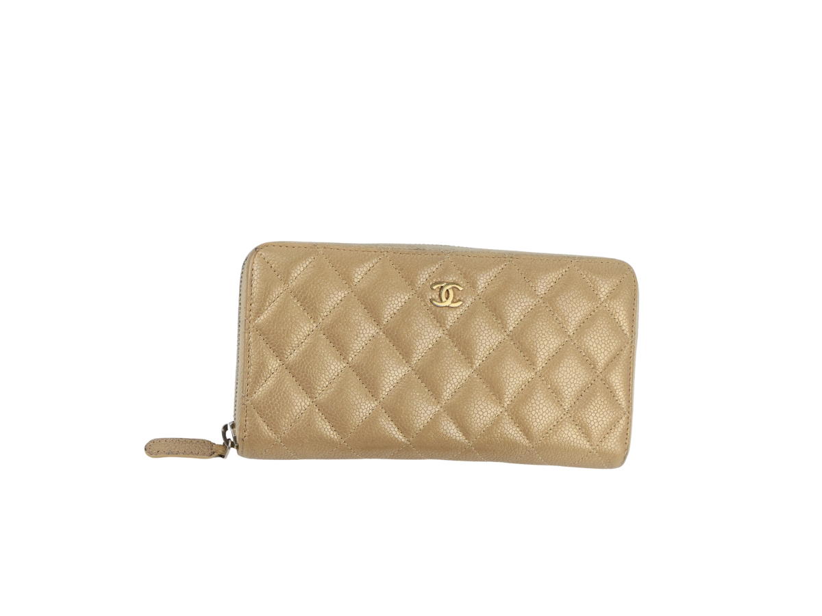 Chanel Chanel Long Zipped Wallet Gold Metallic