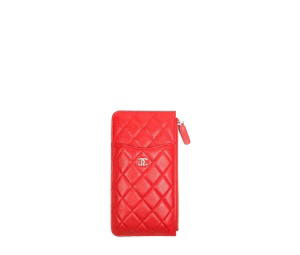 Buy Chanel Phone Holder Long Zip Wallet Red at Sasom – Authentic and Ready to Ship