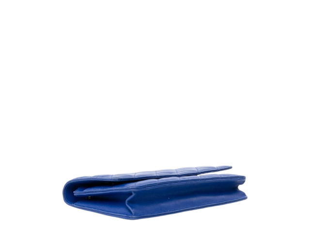Chanel Chanel Quilted Wallet On Chain Woc In Blue Lambskin With Silver Hardware - view 3