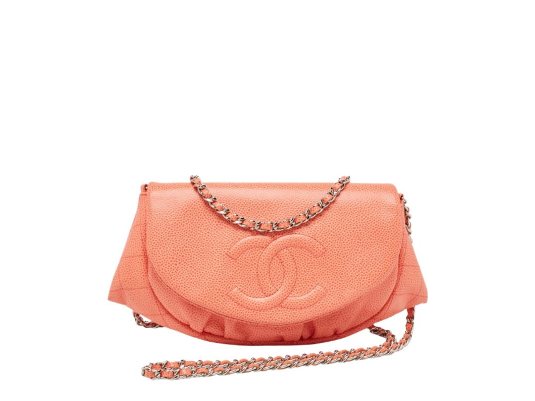 Chanel Chanel Half Moon Wallet On Chain Orange