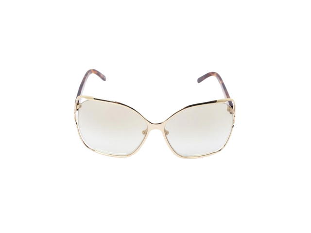 Chloé Chloé CE108S Sunglasses In Gold-Havana Frame With Light Grey Lenses - view 2