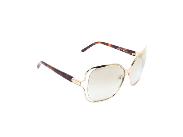 Chloé Chloé CE108S Sunglasses In Gold-Havana Frame With Light Grey Lenses - view 3