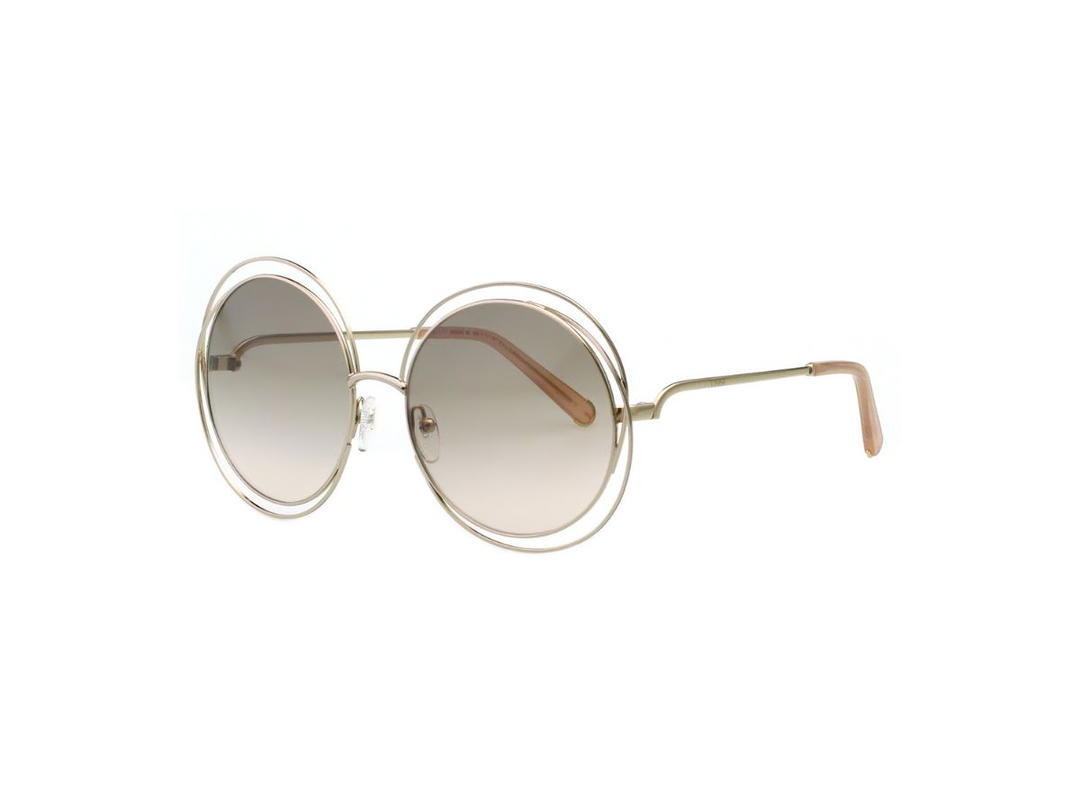 Chloé Chloé CE114S Carlina Sunglasses In Gold Frame With Peach Transparent Lenses
