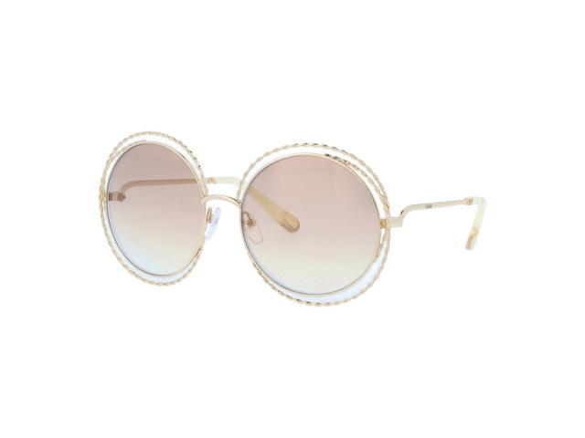 Chloé Chloé CE114ST Carlina Sunglasses In Gold Frame With Peach Gradient Lenses - view 1