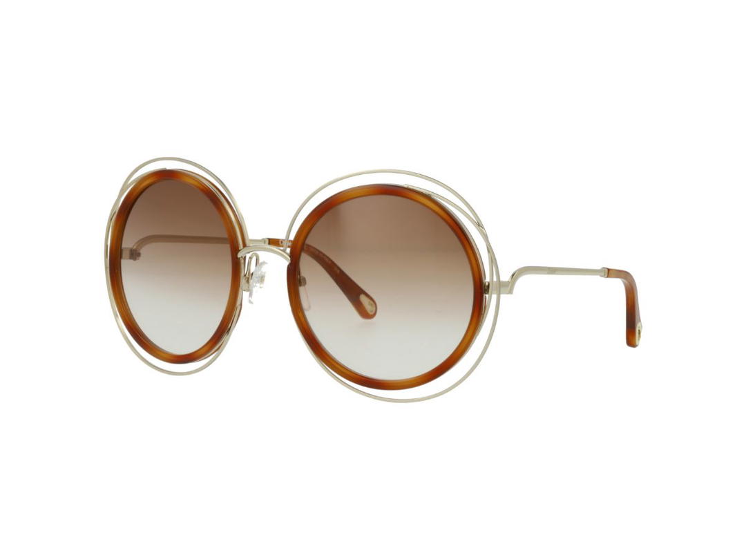 Chloé Chloé CE120SD Carlina Sunglasses In Gold Blonde Havana Frame With Grey Gradient Lenses