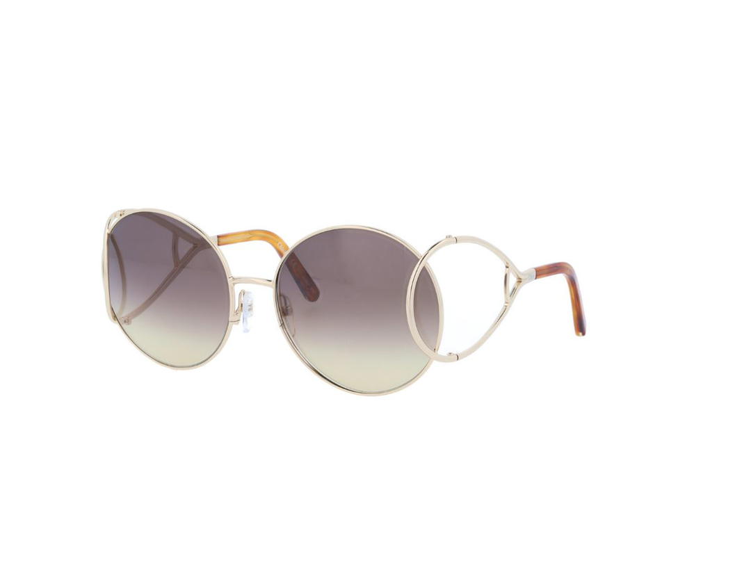 Chloé Chloé CE124S Jackson Oval Sunglasses In Gold Frame With Brown Gradient Lenses
