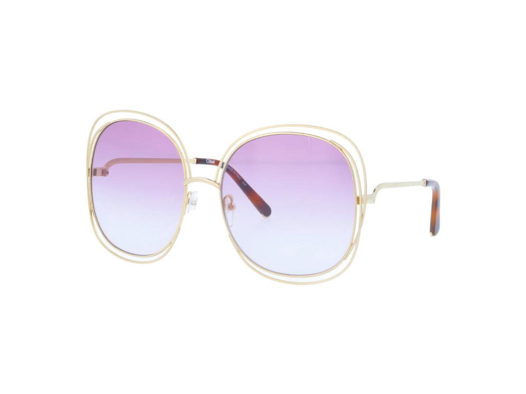 Chloé Chloé CE126S Carlina Sunglasses In Gold Frame With Light Pink Gradient Lenses