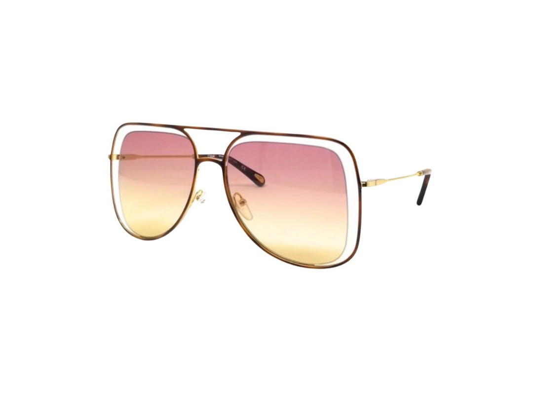 Chloé Chloé CE130S Sunglasses In Gold Frame With Pink Gradient Lenses