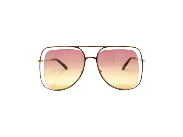 Chloé Chloé CE130S Sunglasses In Gold Frame With Pink Gradient Lenses - view 2