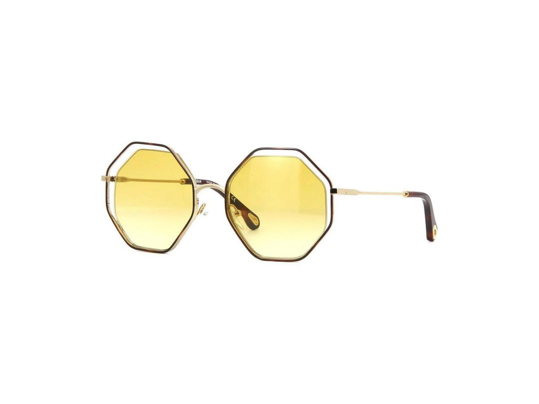 Chloé Chloé CE132S Poppy Sunglasses In Havana And Gold Frame With Yellow Gradient Lenses