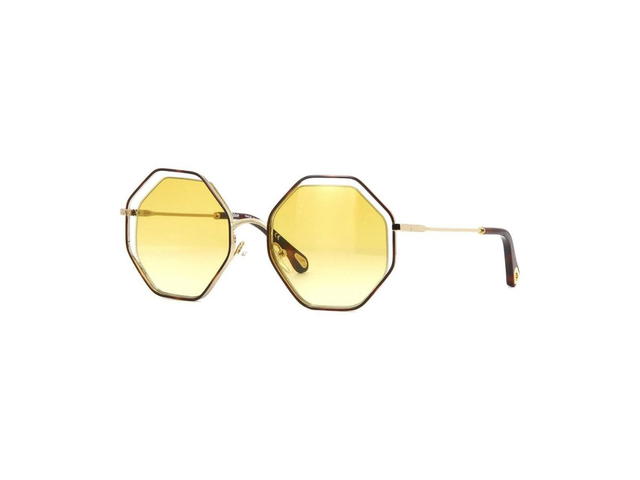 Chloé Chloé CE132S Poppy Sunglasses In Havana And Gold Frame With Yellow Gradient Lenses - view 1