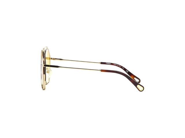 Chloé Chloé CE132S Poppy Sunglasses In Havana And Gold Frame With Yellow Gradient Lenses - view 3