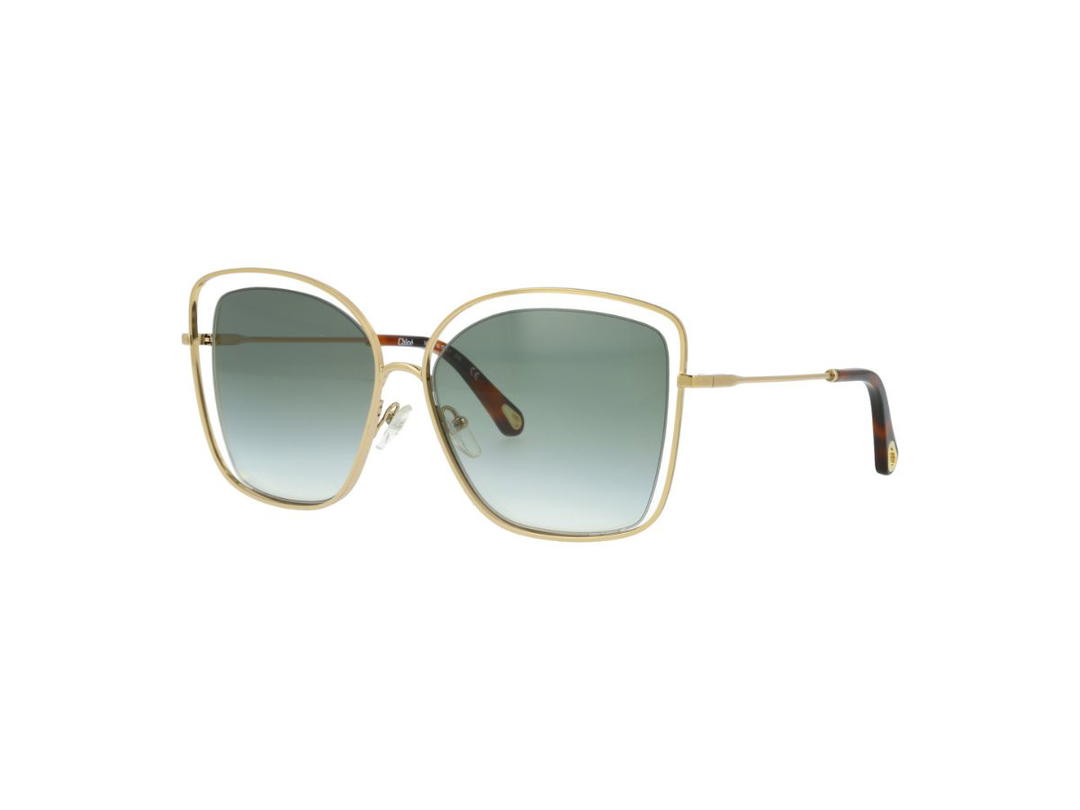 Chloé Chloé CE133S Poppy Cat-Eye Sunglasses In Gold Frame With Green Gradient Lenses