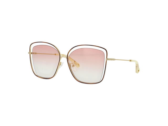 Chloé Chloé CE133S Poppy Cat-Eye Sunglasses In Havana Frame With Peach Gradient Lenses - view 1