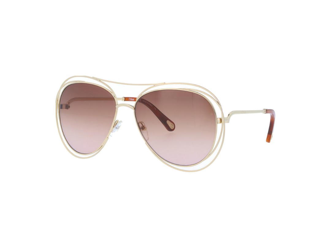 Chloé Chloé CE134S Carlina Sunglasses In Gold Frame With Brown Gradient Lenses