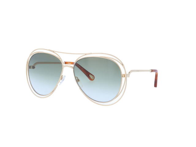 Chloé Chloé CE134S Carlina Sunglasses In Gold Frame With Green Gradient Lenses - view 1