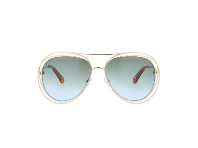 Chloé Chloé CE134S Carlina Sunglasses In Gold Frame With Green Gradient Lenses - view 2
