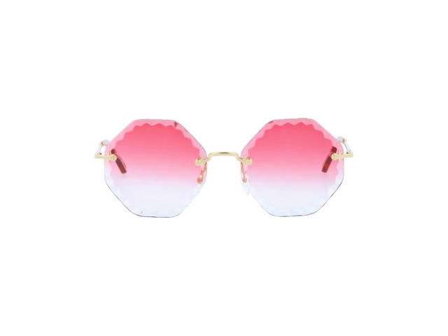Chloé Chloé CE143S Rosie Sunglasses In Gold Frame With Coral Gradient Lenses - view 2