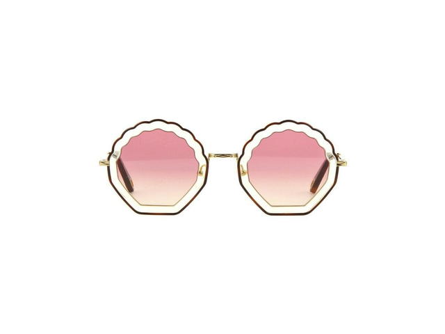Chloé Chloé CE147S Sunglasses In Gold Frame With Pink Gradient Lenses - view 2