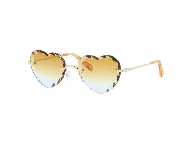 Chloé Chloé CE150S Rosie Heart-Shaped Sunglasses In Gold Frame With Brown Gradient Lenses - view 1