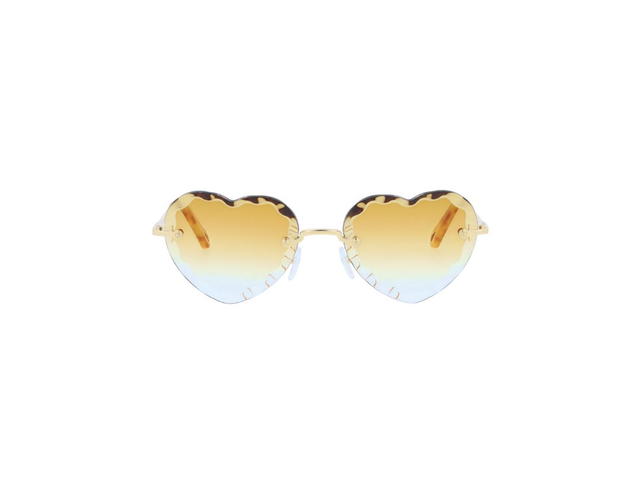 Chloé Chloé CE150S Rosie Heart-Shaped Sunglasses In Gold Frame With Brown Gradient Lenses - view 2