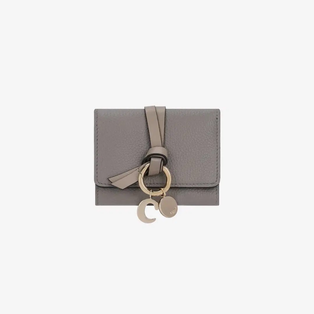 Chloé Chloe Alphabet Mini Tri-Fold Wallet Cashmere Grey