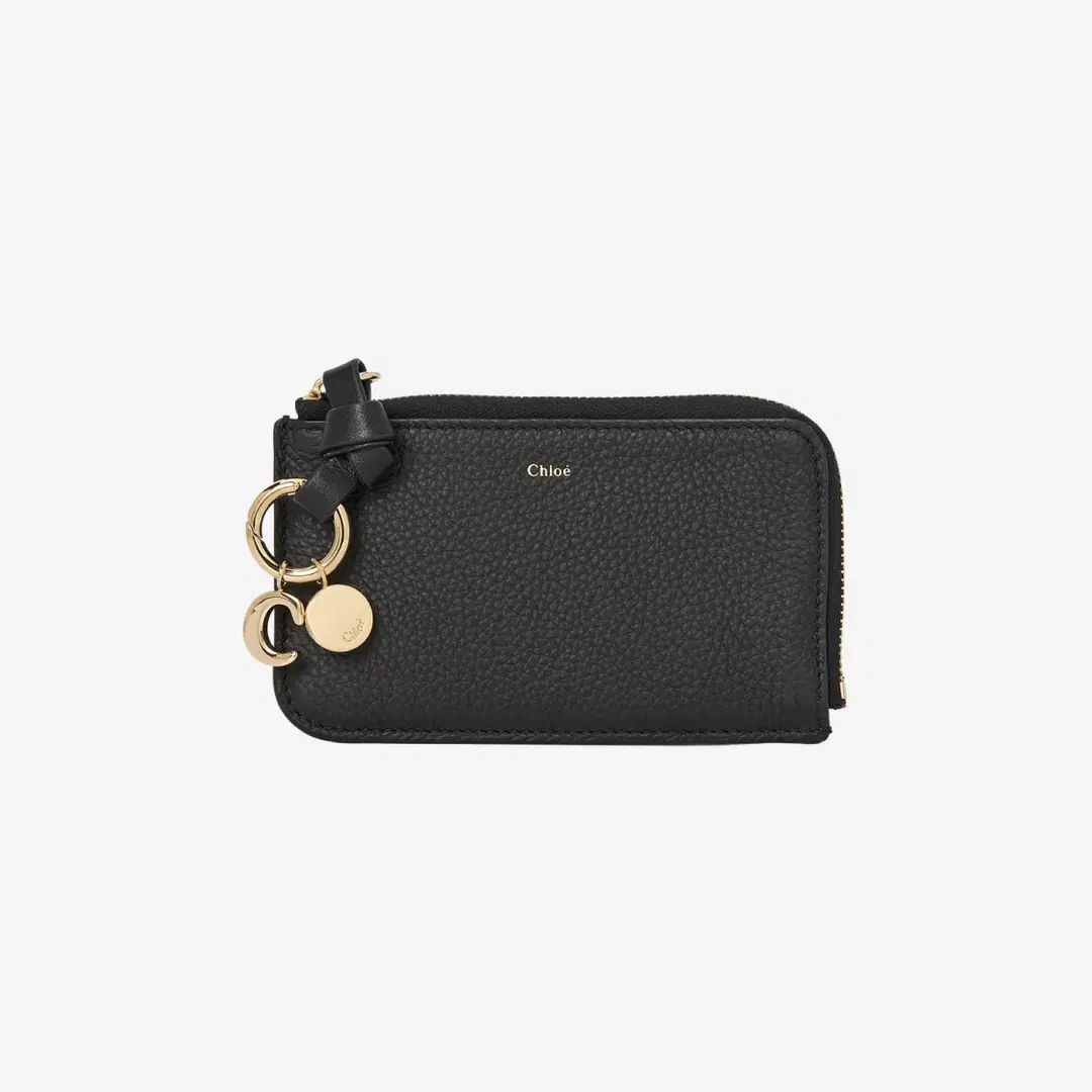 Chloé Chloe Alphabet Small Coin Purse with Card Holder Black