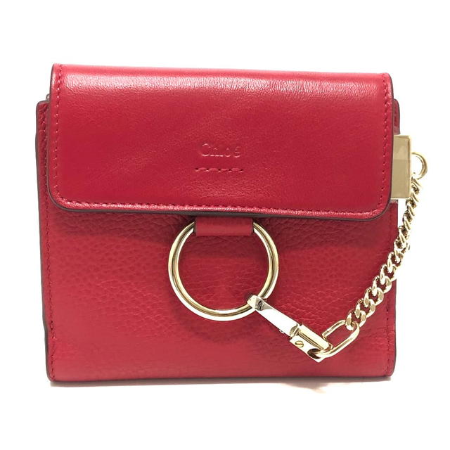 Chloé Chloe chain compact wallet  Folded wallet Leather Red - view 1