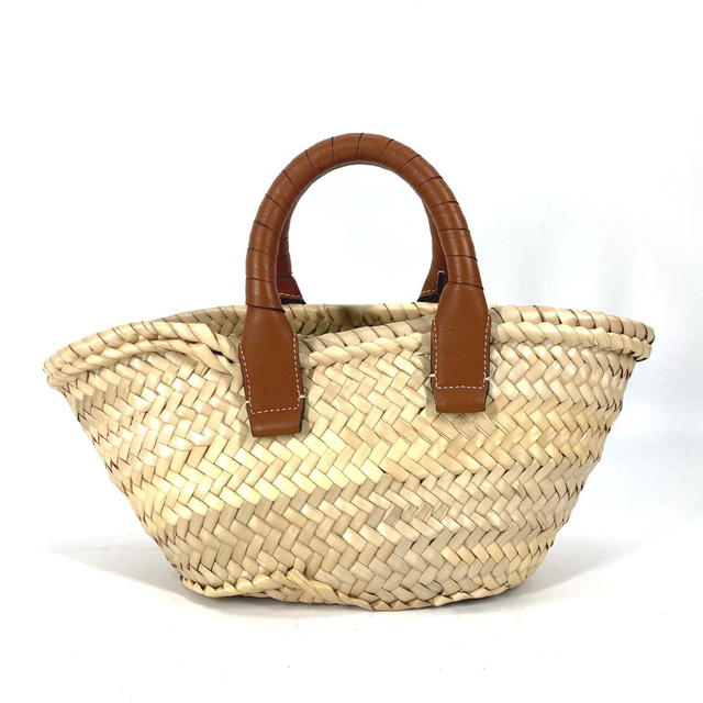 Chloé Chloe Hand Bag MARCIE Basket bag Tote Bag straw / Leather Beige/Brown - view 3