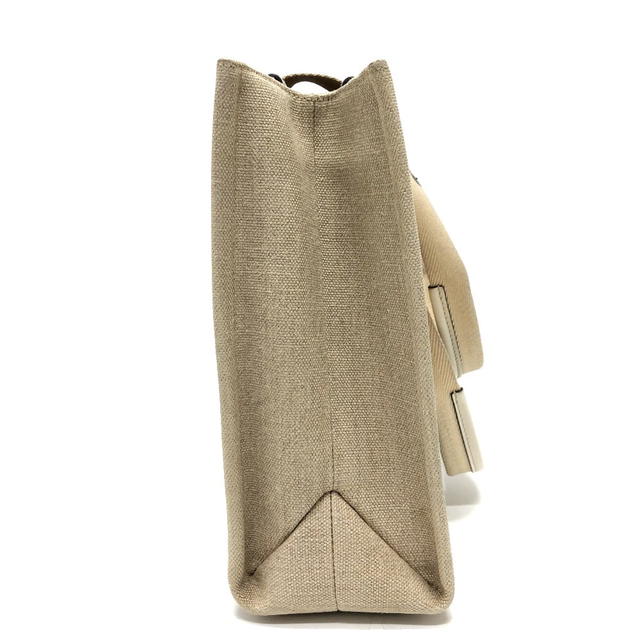 Chloé Chloe logo Woody Medium Hand Bag Tote Bag Canvas Beige - view 5