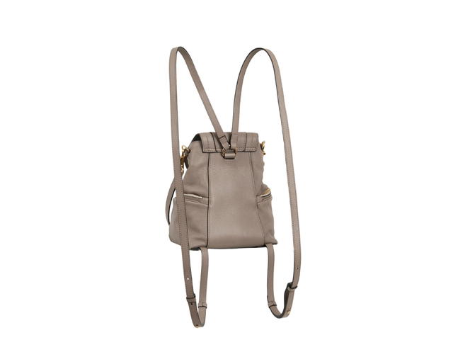 Chloé Chloe Small Olga Backpack In Grained Calfskin With Gold Brass Finishing Motty Grey - view 2