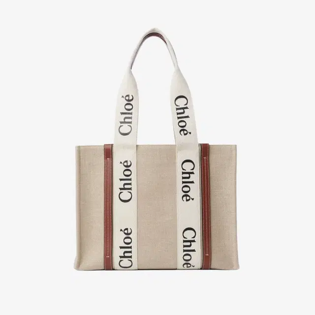 Chloé Chloe Woody Medium Tote Bag White Brown - view 2