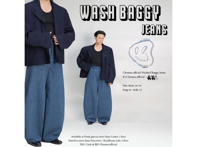 Chonna Chonna Washed Baggy Jeans Navy - view 7