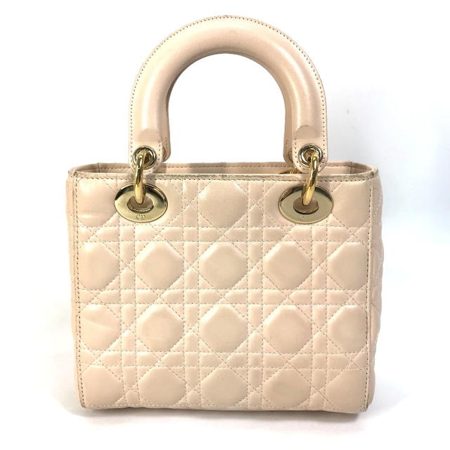 Dior CHRISTIAN DIOR Lady Dior Mini 2WAY Hand Bag Leather Beige - view 3