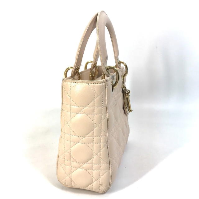 Dior CHRISTIAN DIOR Lady Dior Mini 2WAY Hand Bag Leather Beige - view 4