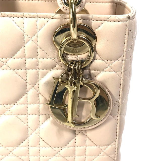 Dior CHRISTIAN DIOR Lady Dior Mini 2WAY Hand Bag Leather Beige - view 5