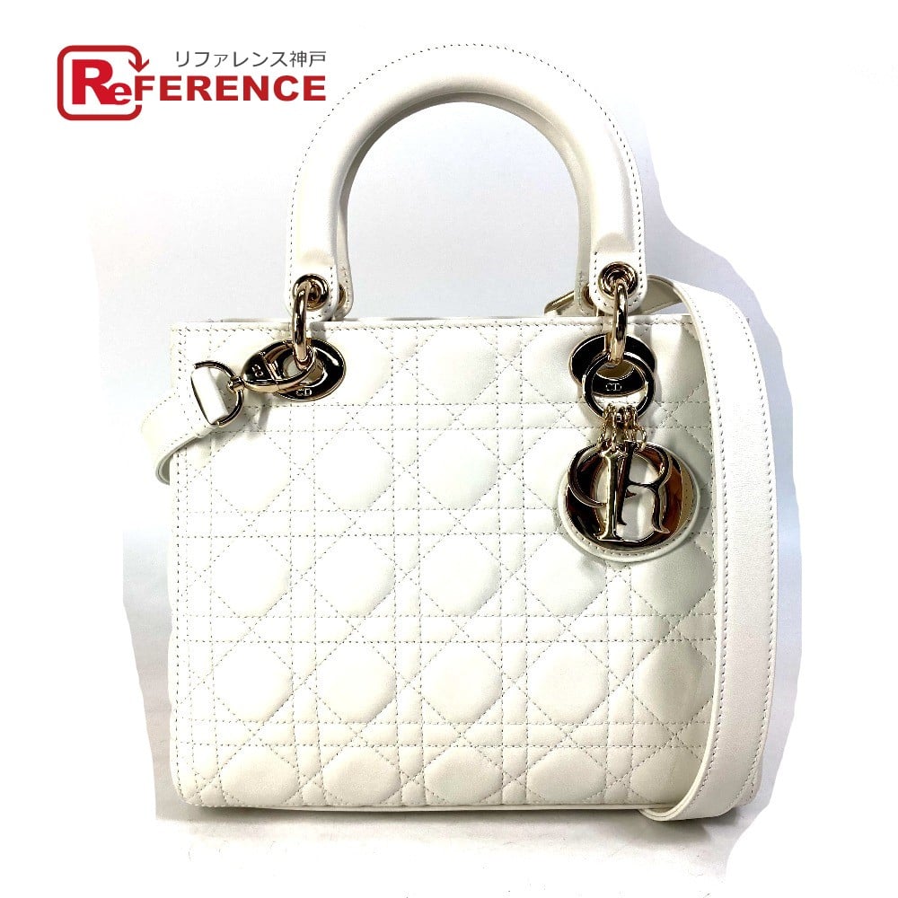 Dior CHRISTIAN DIOR M0565ONGE_M030 LADY DIOR Cannage Medium 2WAY Hand Bag Unused