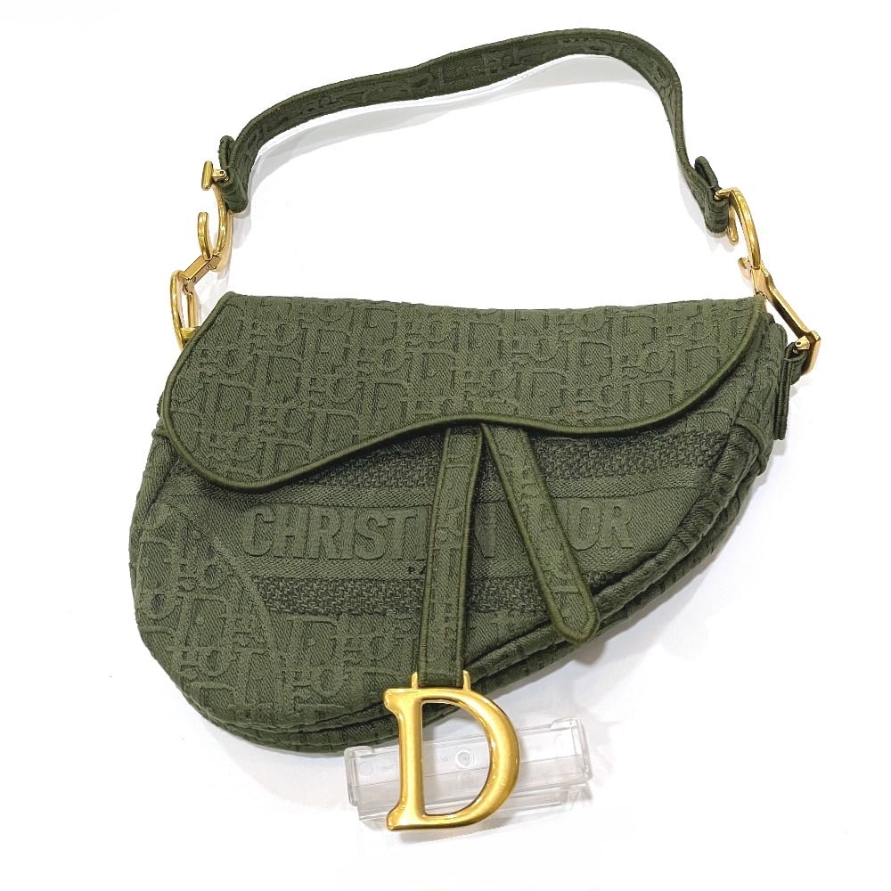 Dior CHRISTIAN DIOR Oblique SADDLE saddle bag embroidered Shoulder Bag Hand Bag