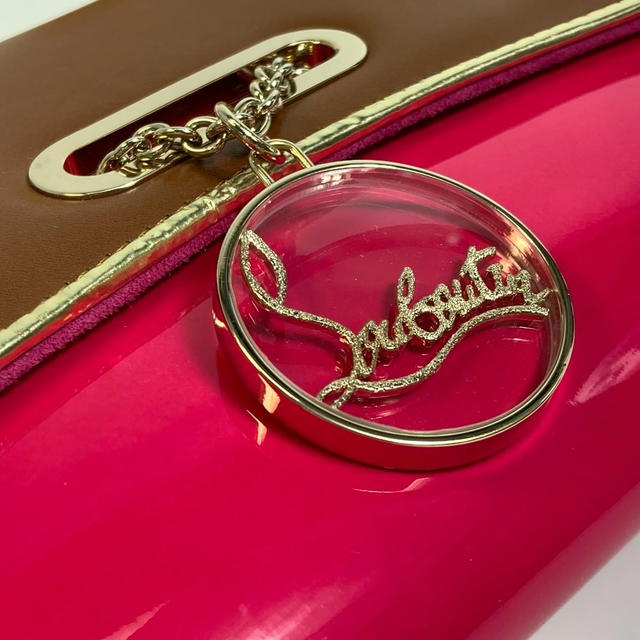 Christian Louboutin CHRISTIAN LOUBOUTIN 1120586 Bicolor Riviera Clutch Bag Hand Bag Brown/Pink - view 3