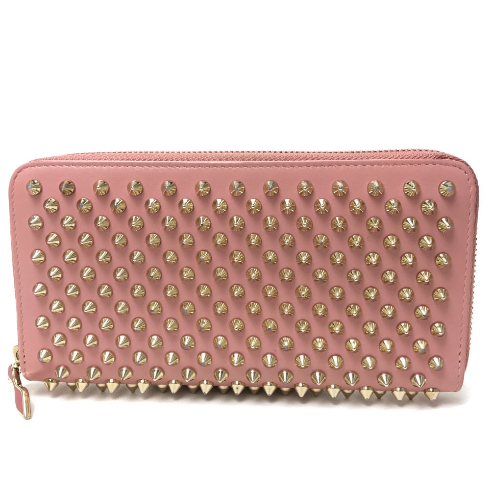 Christian Louboutin CHRISTIAN LOUBOUTIN 1165065 Panettone spike studs Zip Around Long Wallet Pink