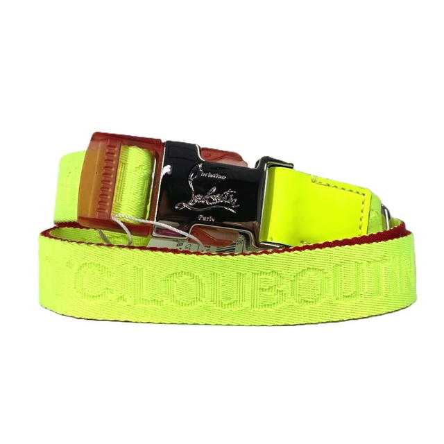 Christian Louboutin Christian Louboutin 1205286 logo Gacha Belt Canvas Neon yellow Unused - view 2