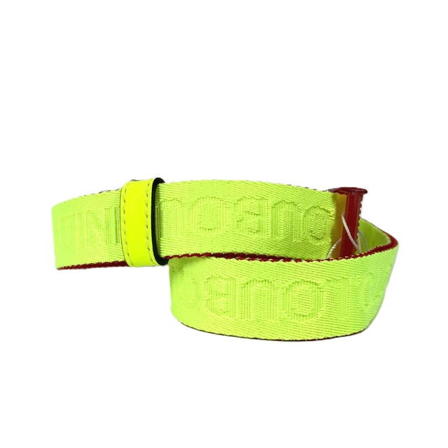Christian Louboutin Christian Louboutin 1205286 logo Gacha Belt Canvas Neon yellow Unused - view 4