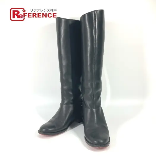 Buy Christian Louboutin 3110134 chain long boots Shoes boots Leather Black at Sasom – Authentic and Ready to Ship