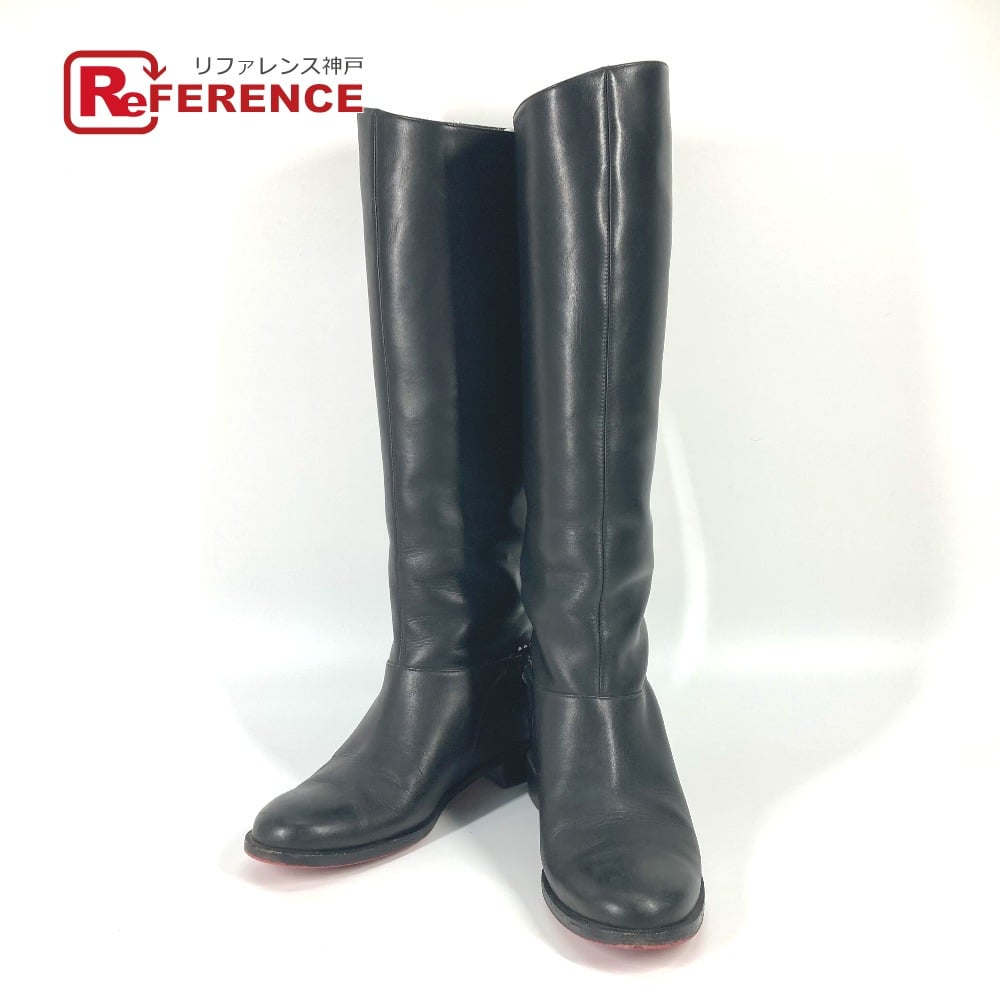 Christian Louboutin Christian Louboutin 3110134 chain long boots Shoes boots Leather Black