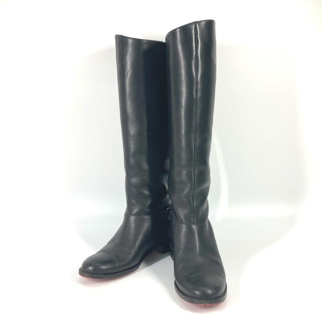 Christian Louboutin Christian Louboutin 3110134 chain long boots Shoes boots Leather Black - view 2