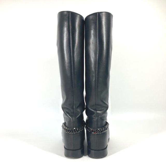 Christian Louboutin Christian Louboutin 3110134 chain long boots Shoes boots Leather Black - view 3